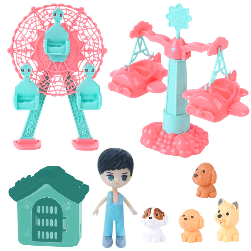 Picture of Children's Play House Toys, Happy Amusement Park, Roller Coaster, Playground Set, Parent-Child Interactive Girl Toys
