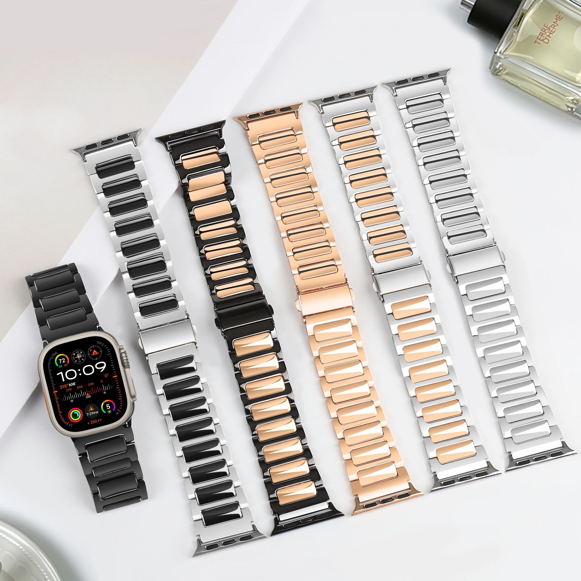 For Apple Watch Strap Tooling Metal Apple iwatch1-10 Generation Ultra2 Folding Buckle Strap