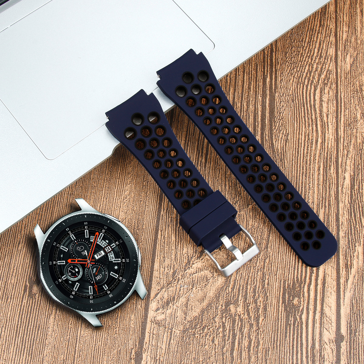 Picture of Suitable for Samsung Watch Strap Sm-R800 Official Same Watch 1St Generation 22mm Huawei Universal Two-Color Silicone Strap