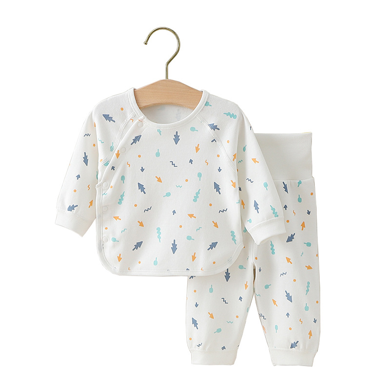 Picture of Baby underwear spring and autumn pure cotton boneless high waist belly protection newborn baby pajamas male baby autumn clothes long pants suit