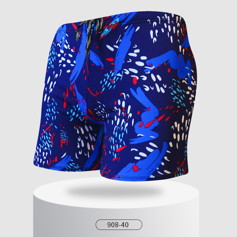 Picture of Explosions swimming trunks adult men's plus size anti-embarrassment boxer men's printing beach hot spring swimming trunks factory wholesale