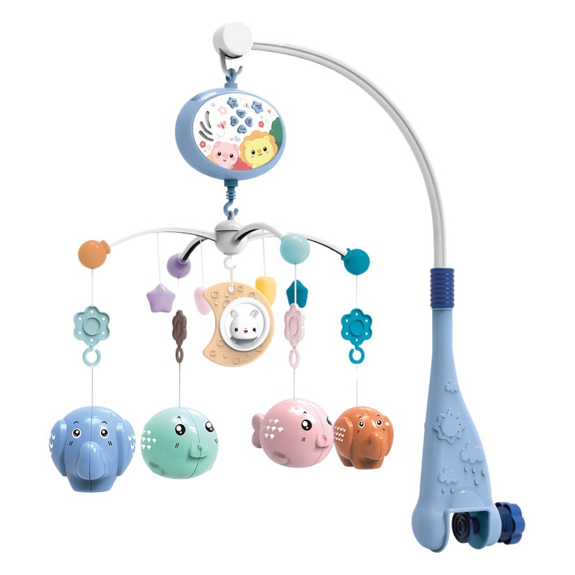 Cross-border newborn baby coax bed Bell 0-1 year old men's and women's Treasure toy projection music rotating puzzle rattle bed Bell