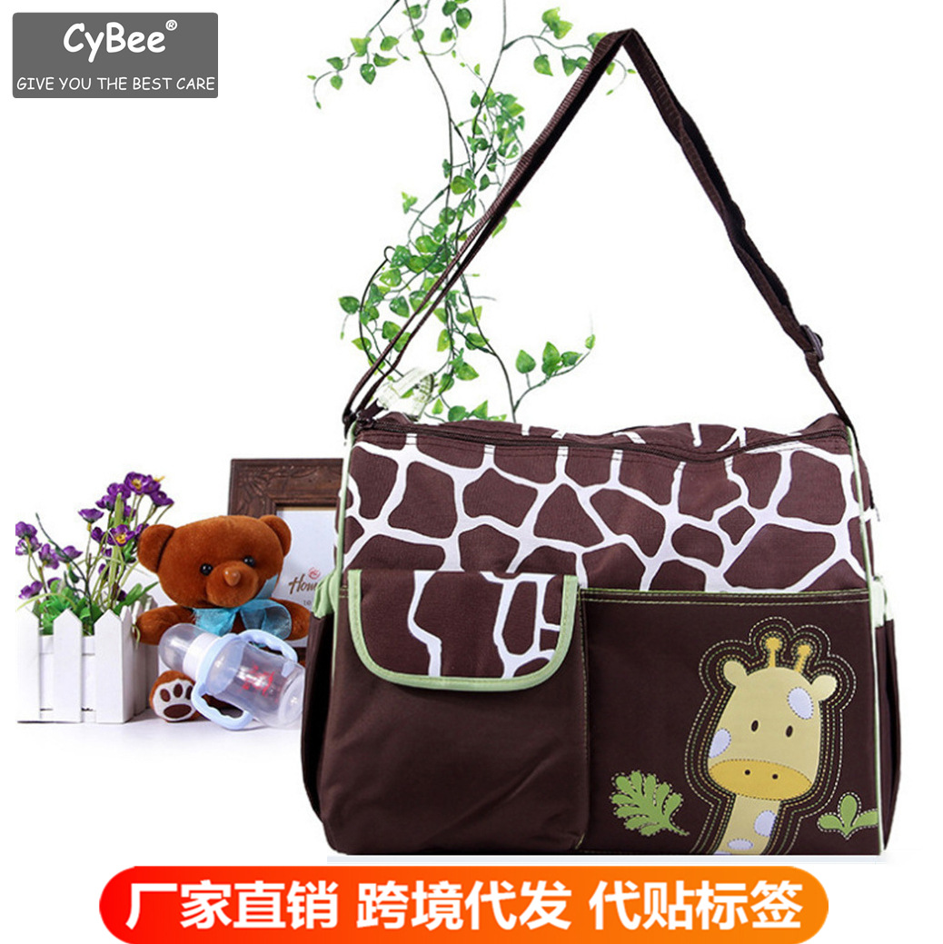 Picture of Factory Wholesale Fashion Cartoon Giraffe Mommy Bag Large Capacity Multifunctional Crossbody Shoulder Mommy Bag Wholesale