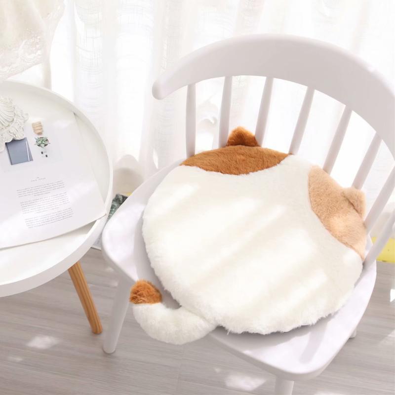 Japanese Style Cat Cushion Slow Rebound Sofa Student Dormitory Chair Cushion Soft Butt Cushion Memory Foam Removable and Washable
