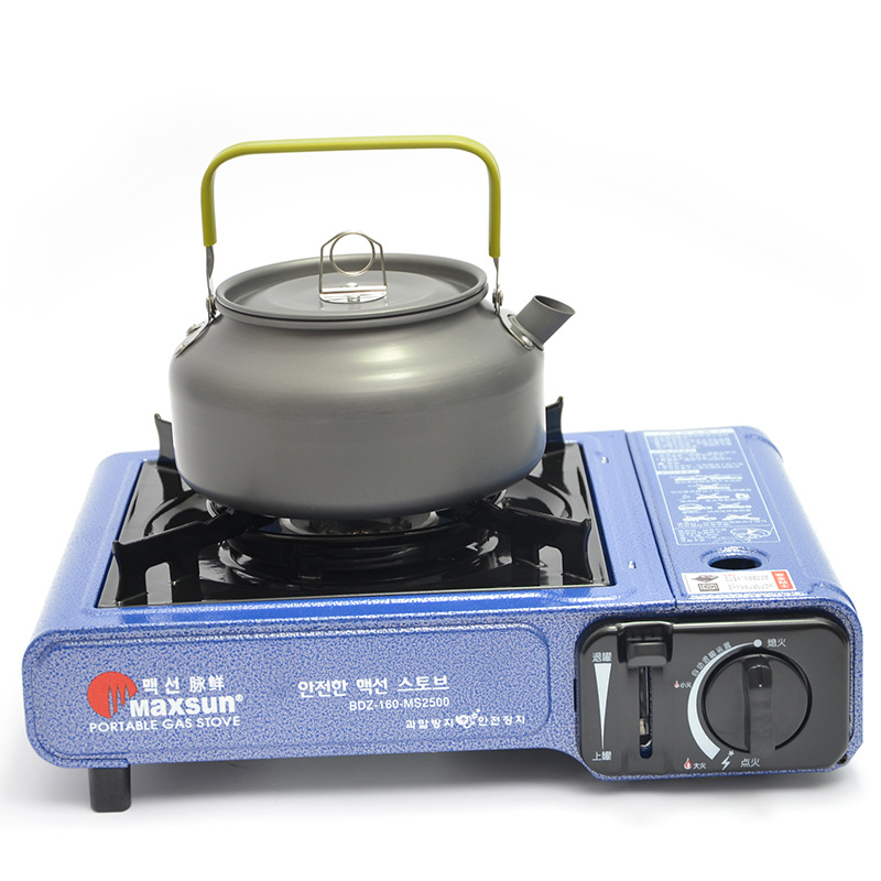 Picture of Outdoor Mountain Climbing Fishing Portable Coffee Pot Teapot Camping Picnic Field Fired Wood Kettle 1.2L Tableware