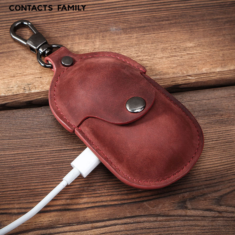 Picture of Suitable for Samsung Buds Cowhide Headphone Case, Simple Style Hook, Portable Bluetooth Headphone Protective Cover, Dropshipping