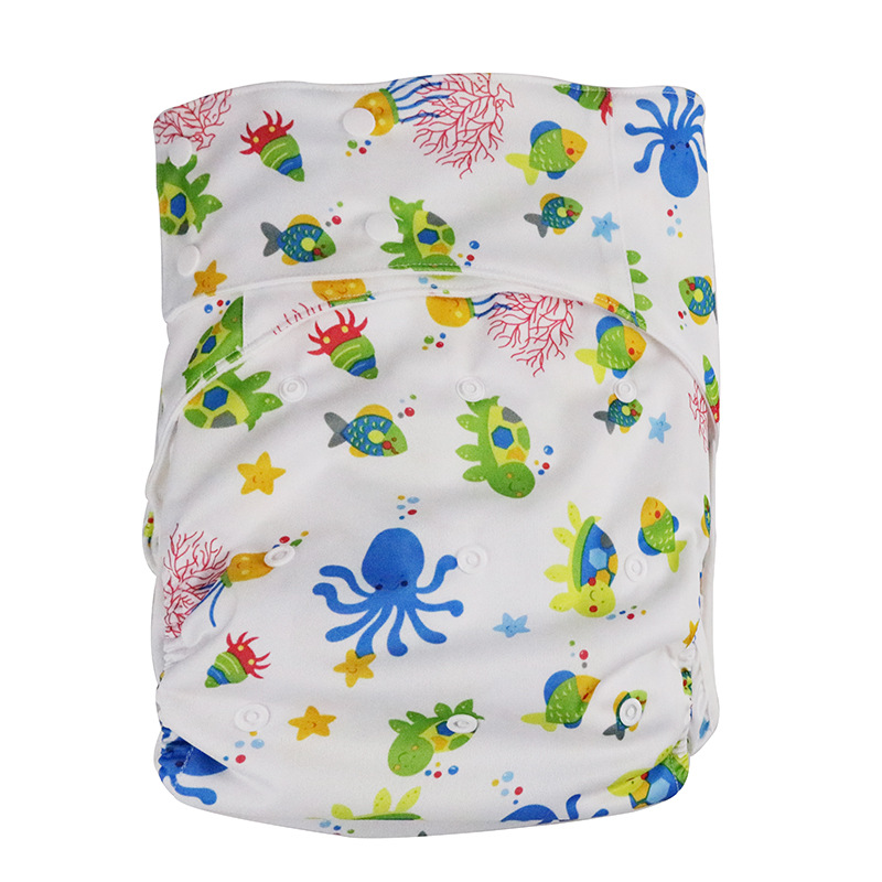 Picture of Adult snap button cloth diaper printing increase diaper pocket washable breathable leak-proof adult care products a generation of hair