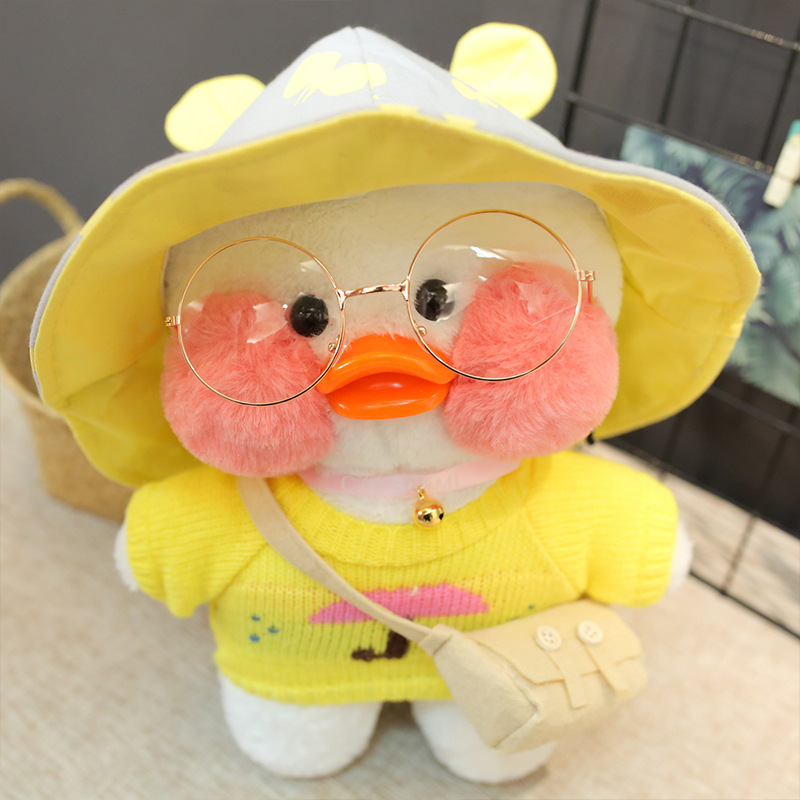 Picture of White ins Cyber Celebrity Hyaluronic Acid Duck Little Yellow Duck Plush Toy Hand Warming Pillow Doll Birthday Gift