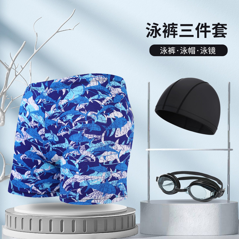 Picture of Explosions swimming trunks adult men's plus size anti-embarrassment boxer men's printing beach hot spring swimming trunks factory wholesale