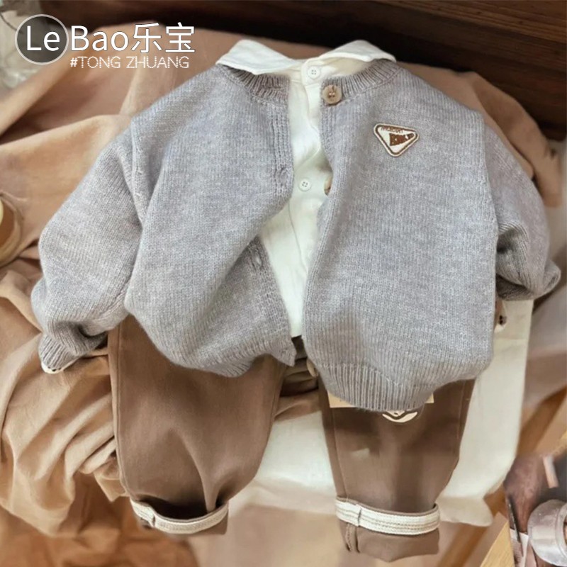 Picture of South Korea children's clothing boys knitted sweater 2023 autumn and winter new short sleeve children's cardigan fashionable outdoor wear