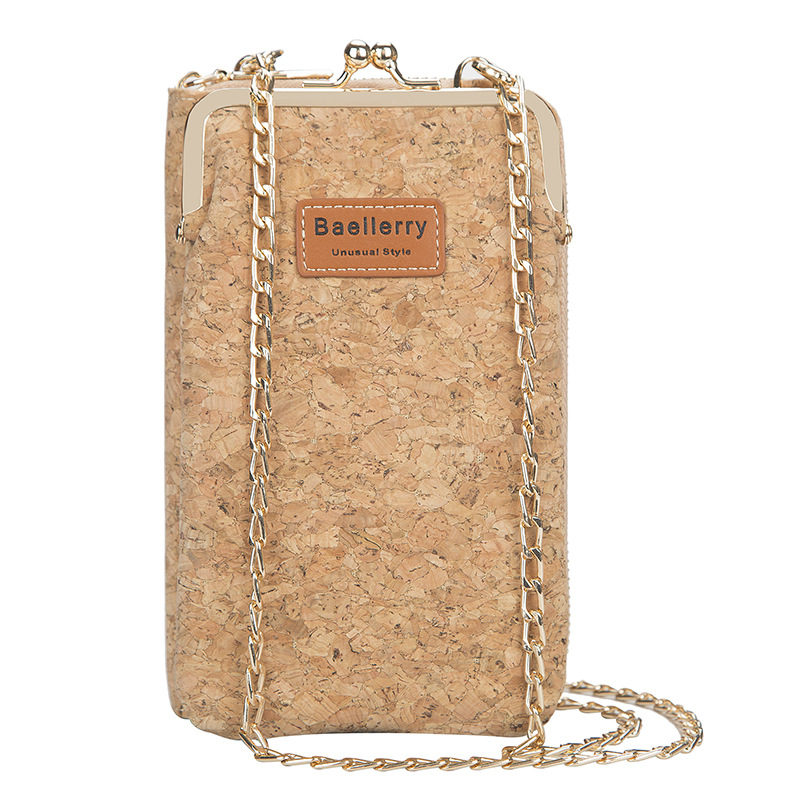 Picture of baellerry ladies wallet vertical wood grain mobile phone bag multi card wallet chain shoulder messenger bag wholesale