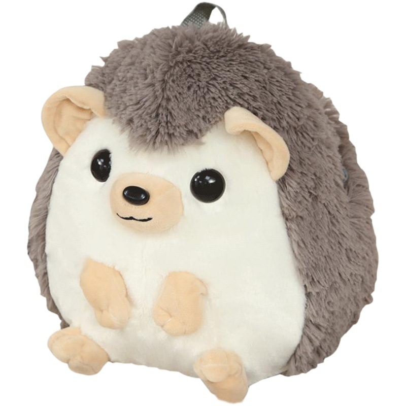 Round Roll hedgehog schoolbag children infant backpack plush toys cross-border exclusive for hot sale