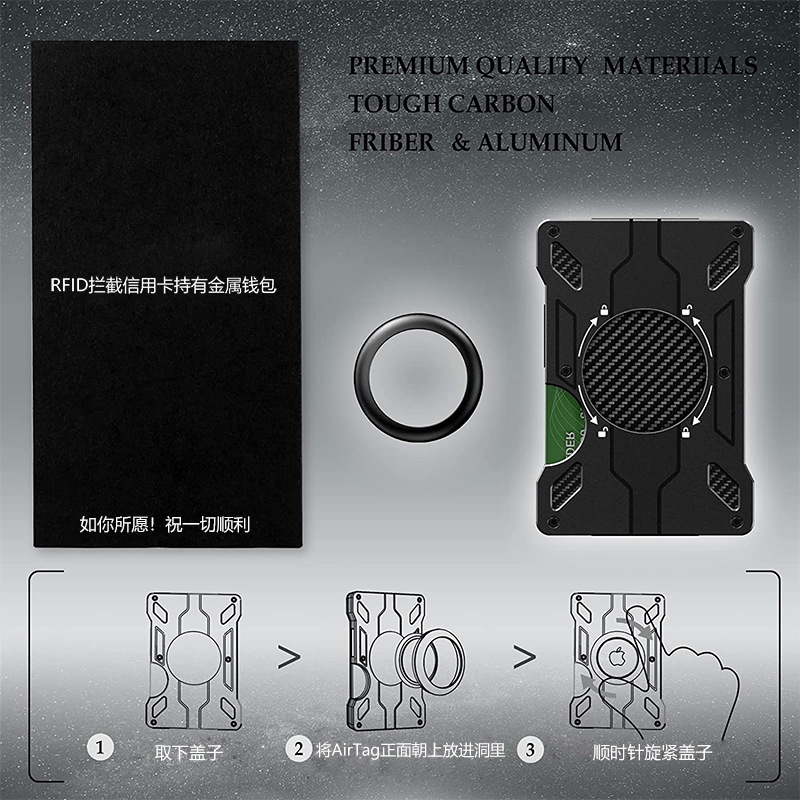 Picture of Factory Direct New Tracker Card Bag Airtag Metal Wallet RFID Aluminum Alloy Card Holder Credit Card Case