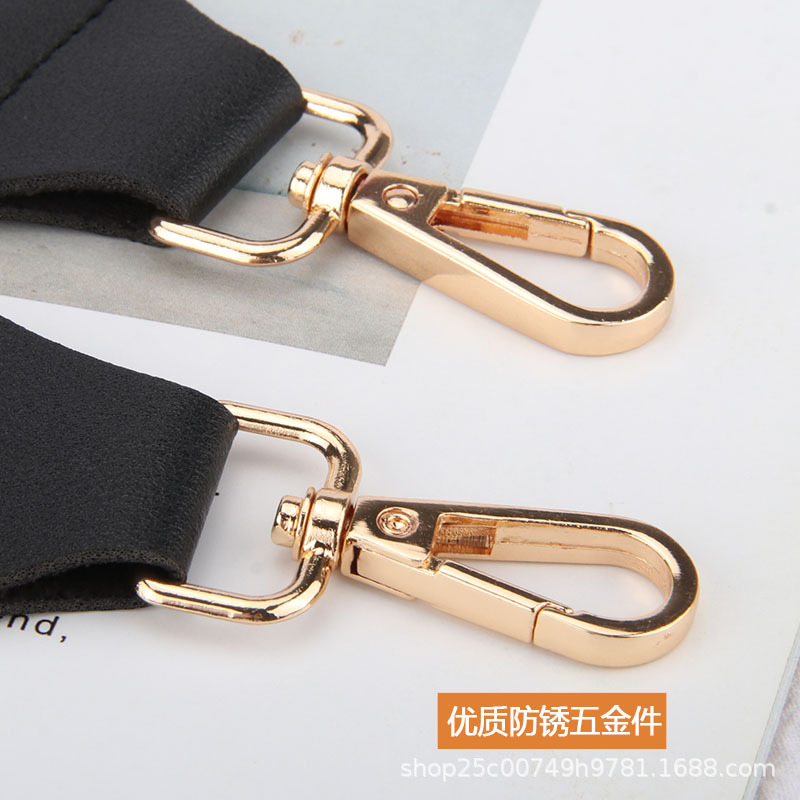Picture of Solid Color Bag with Children's Wide Shoulder Strap Accessories Men's Single Shoulder Crossbody Bag Strap Pure Black Adjustable Replacement Strap