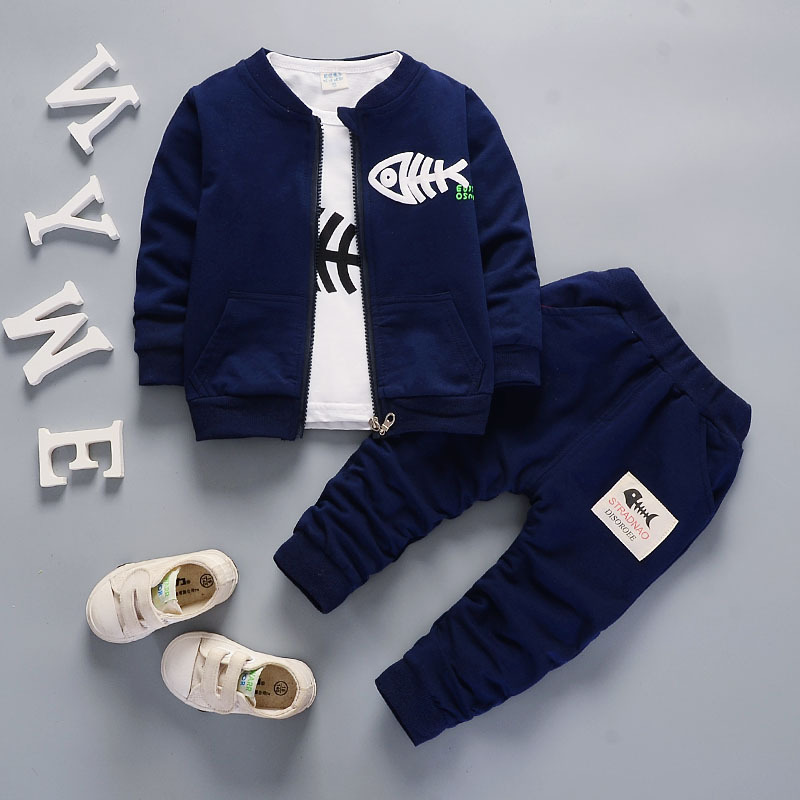 Spring and Autumn Coat New Three-piece Suit Baby Boys and Girls Suit Children's Clothes Baby Spring Clothes 1-3-5 Years Old