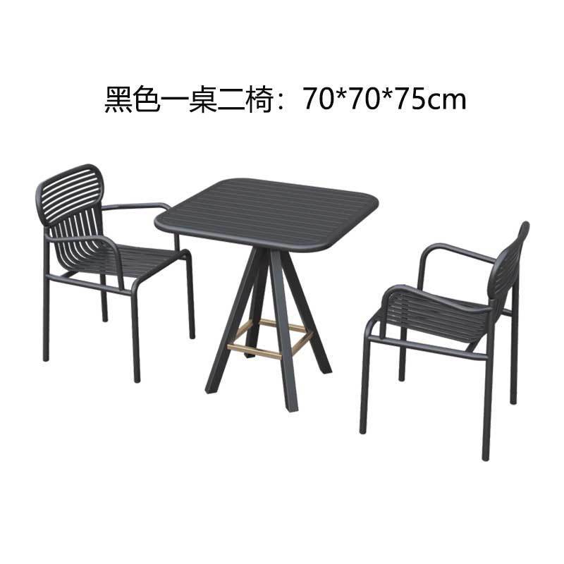Picture of Outdoor Wrought Iron Courtyard Table and Chair Combination Cafe Internet Celebrity Metal Dining Table and Chairs Bar Industrial Style Outdoor Table and Chairs