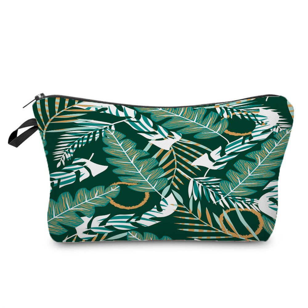Picture of New Hot Style Auspicious Turtle Leaf Print Cosmetics Bag Tree Bushing Travel Dumpling Type Bag Storage Cosmetic Bag