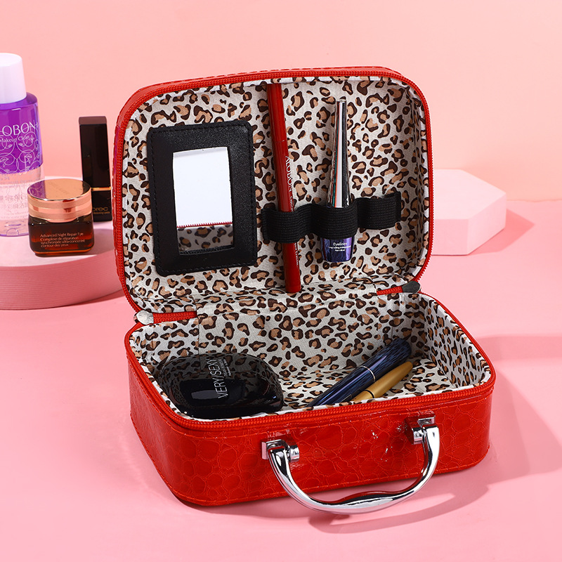 Picture of Manufacturer's New Stone Pattern Cosmetic Case Large Capacity Portable Cosmetic Women's Bag Korean Version with Mirror Storage Small Cosmetic Case