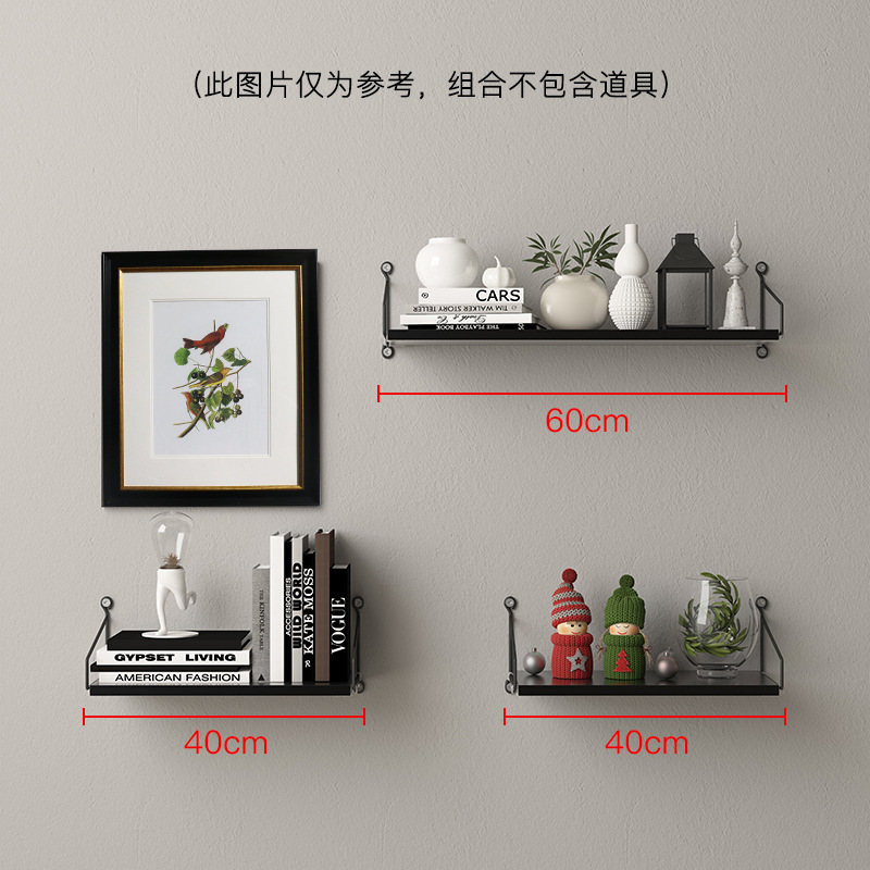 Picture of Punch-free Wall Storage Rack Bedside Projector Laminated Board Wall Hanging Board Living Room Wall Hanging Board