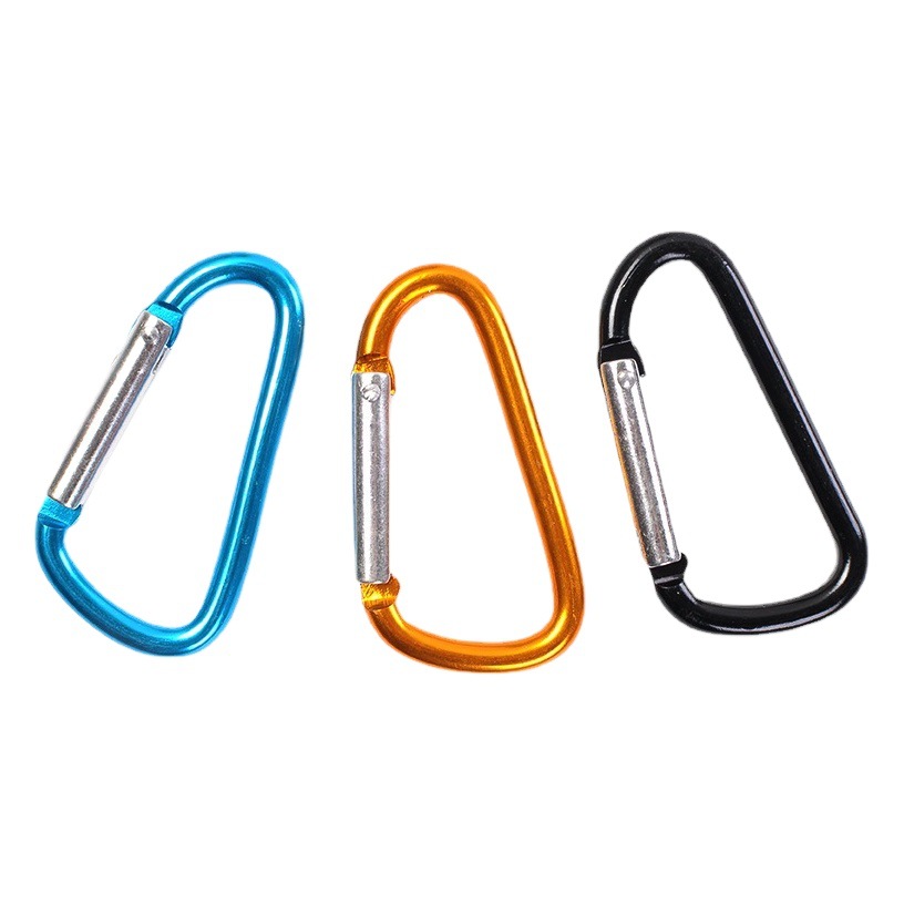 Travel stainless steel safety buckle backpack hook carabiner outdoor hanging buckle alloy without lock keychain water bottle buckle