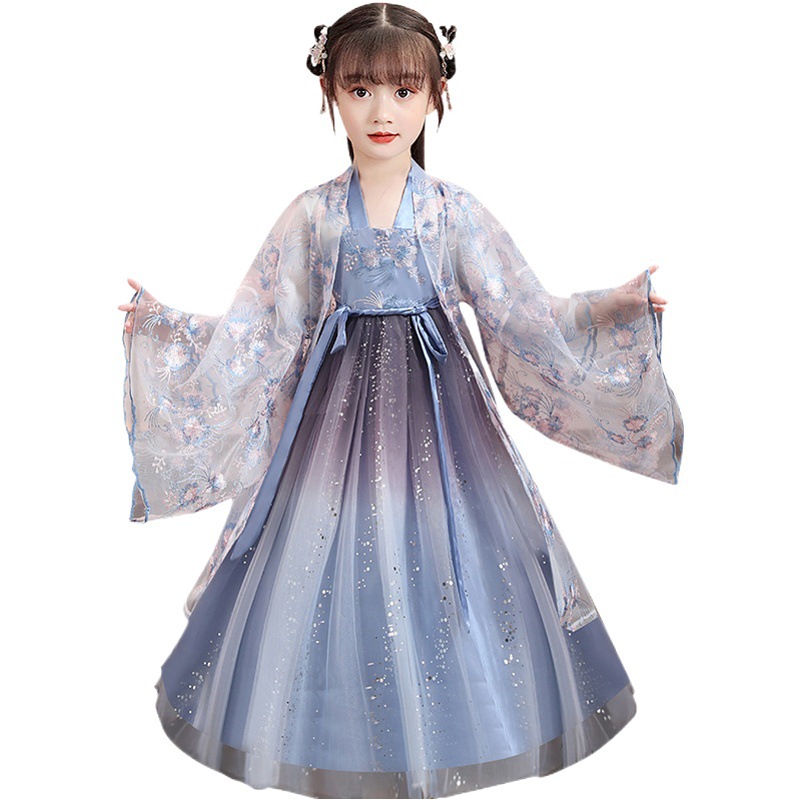 Hanfu girls' spring and summer children's Tang suit ancient style super fairy Chinese style dress 2023 ancient costume autumn princess girl