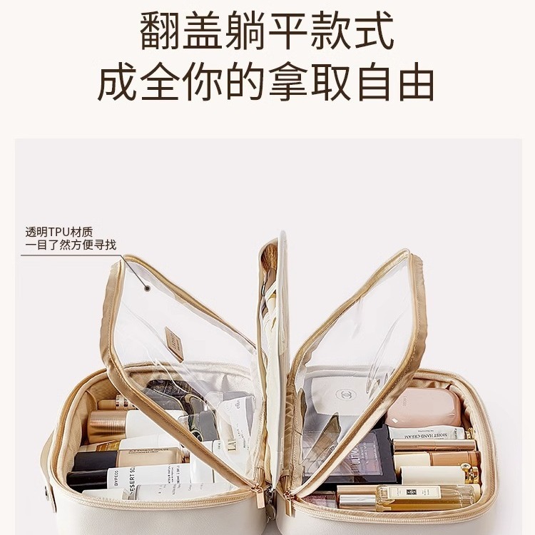 Picture of Popular PU leather cosmetic bag multi-functional home Travel storage bag portable portable makeup toiletries storage bag