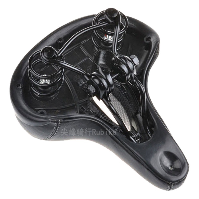Bicycle Cushion Saddle Extra-large Soft Leather Spring Shock Absorption Universal Seat Bag for Electric Mountain Bike Rear Cushion