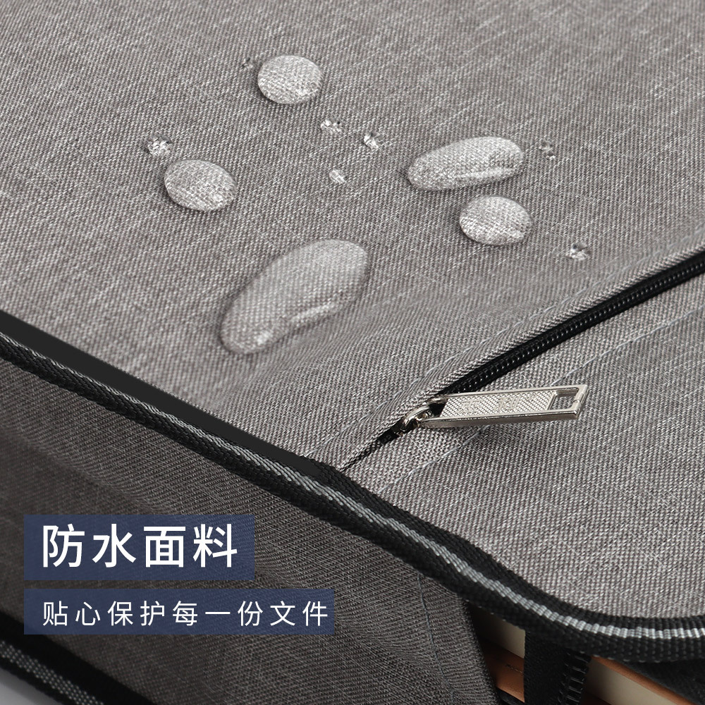 Picture of Jerry 5580 A4 Large Capacity Portable File Bag Stereo Thickened Briefcase Multi-Layer Canvas Information Kit Fixed Brush