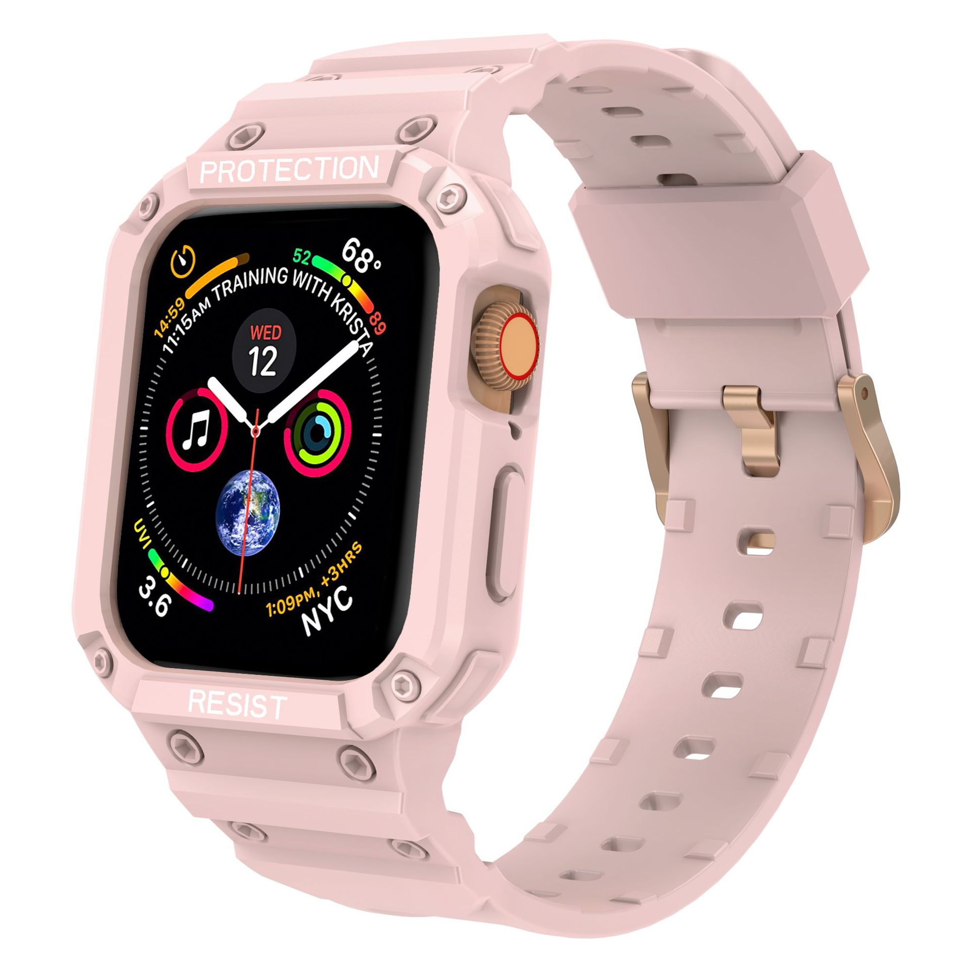 Picture of For Apple Watch One-piece Strap Silicone Drop-resistant iwatch87654321s9 Solid Color TPU Strap Wholesale