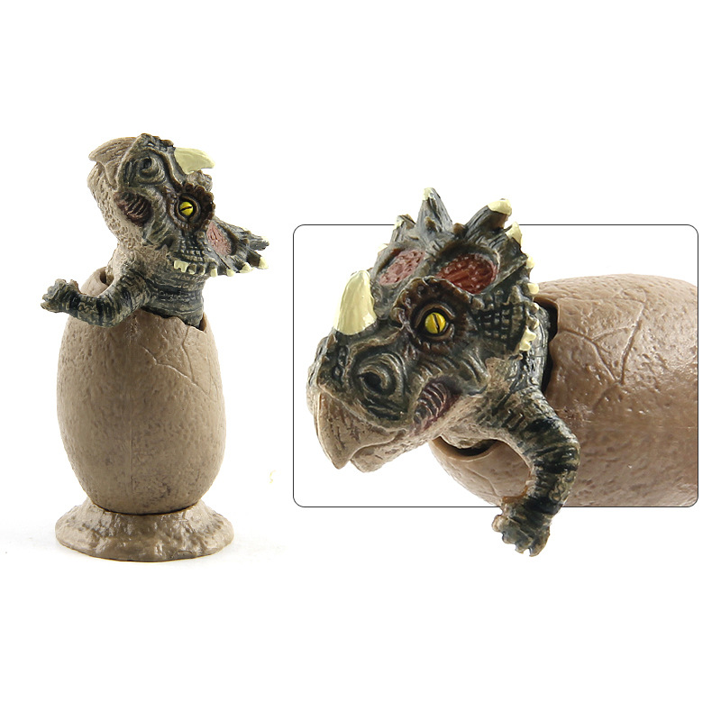 Picture of Foreign Trade Semi-Hatching Tyrannosaurus Triceratops Velociraptor Dinosaur Egg Combination with Base Model Ornament Factory Direct Sale
