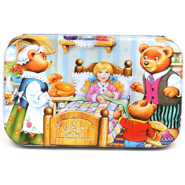 Picture of 60 pieces iron box puzzle children's educational kindergarten early education cartoon wooden puzzle toy generation