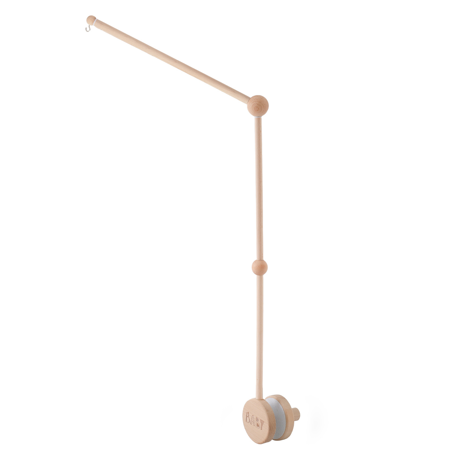 Picture of Amazon Wooden Baby Bed Bell Bracket Rotatable Baby Comforting Bracket Floor Hanging Wooden Bed Bell Toy