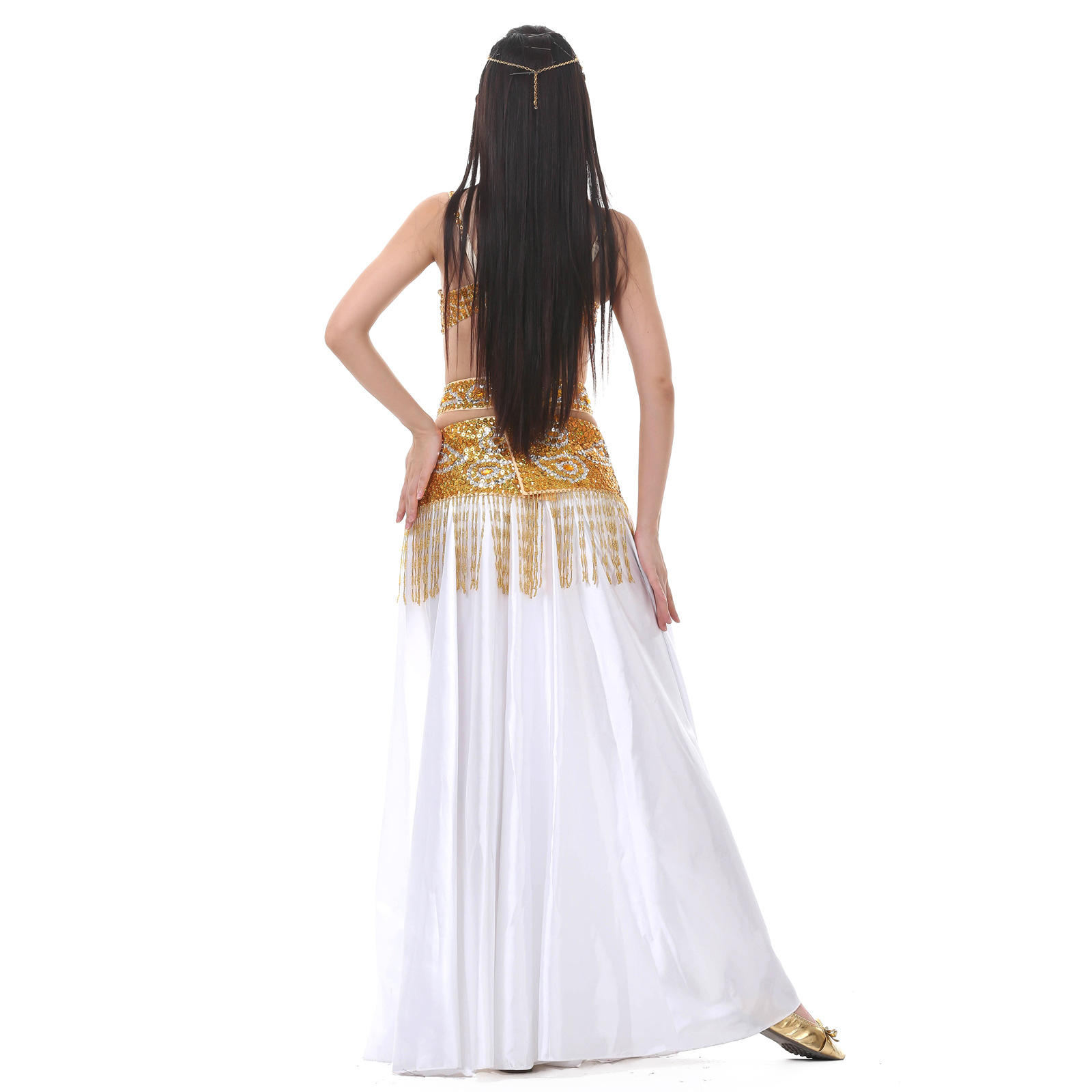 Picture of Dancer 826# Double Split Slip Skirt Belly Dance New Handmade Beaded suit, Performance Clothes