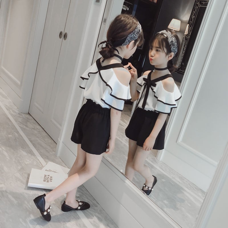 Picture of Girls' Fashionable Summer Outfit Korean Style Chiffon Trendy Children's Summer 2025 New Casual