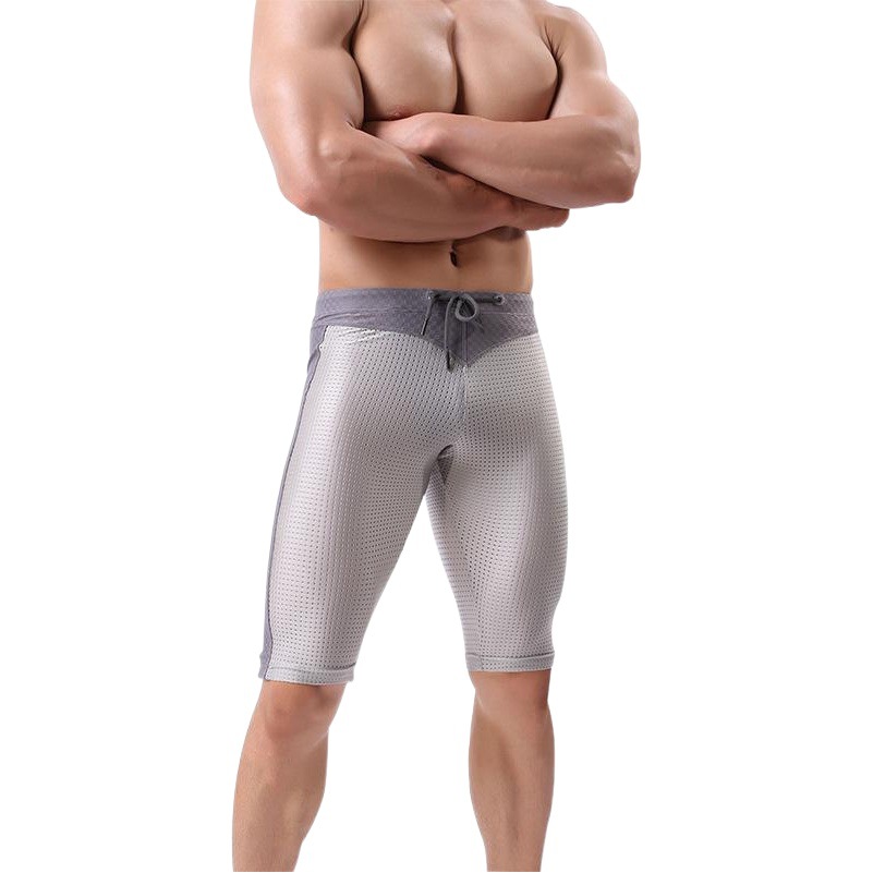 New Men's Fitness pants nylon net hole five points sports pants men's running cycling pants cross-border wholesale