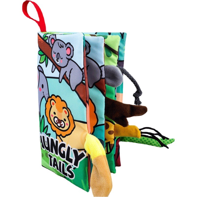 Baby Tail Cloth Book, Baby Develops Brain Power, Tear-Resistant Cloth Book, Kidsren's Ring Paper Stereo Cloth Book, Early Education Book Toy