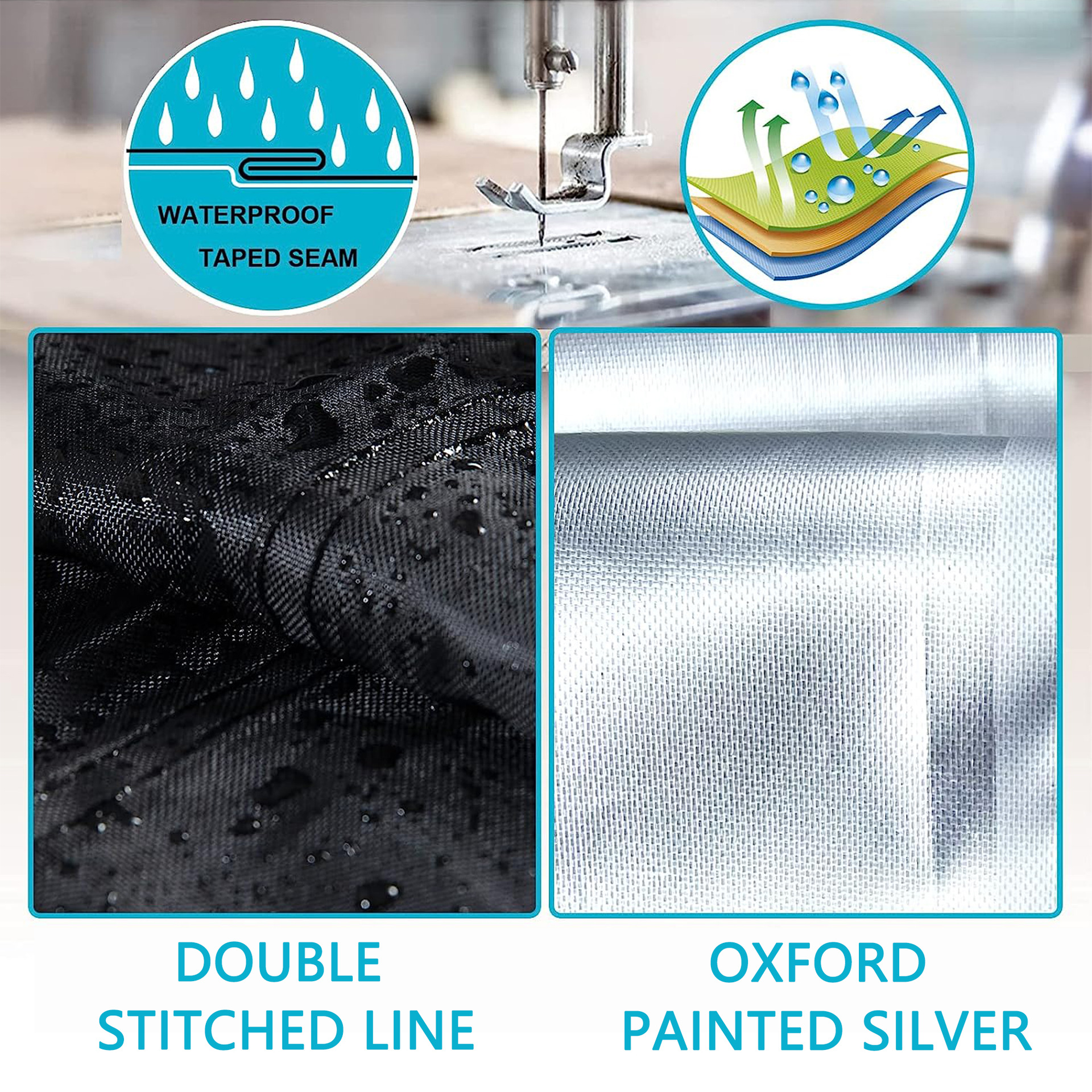 Picture of Black silver Square Round Pool Sunshade Summer Pool Cover Protective Cover with Accessories Bathtub Cover Waterproof and Dustproof