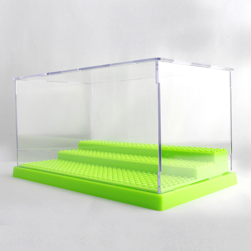 Picture of Three-layer dustproof storage box assembled building blocks display box transparent 3-layer acrylic display box large particle LOZ