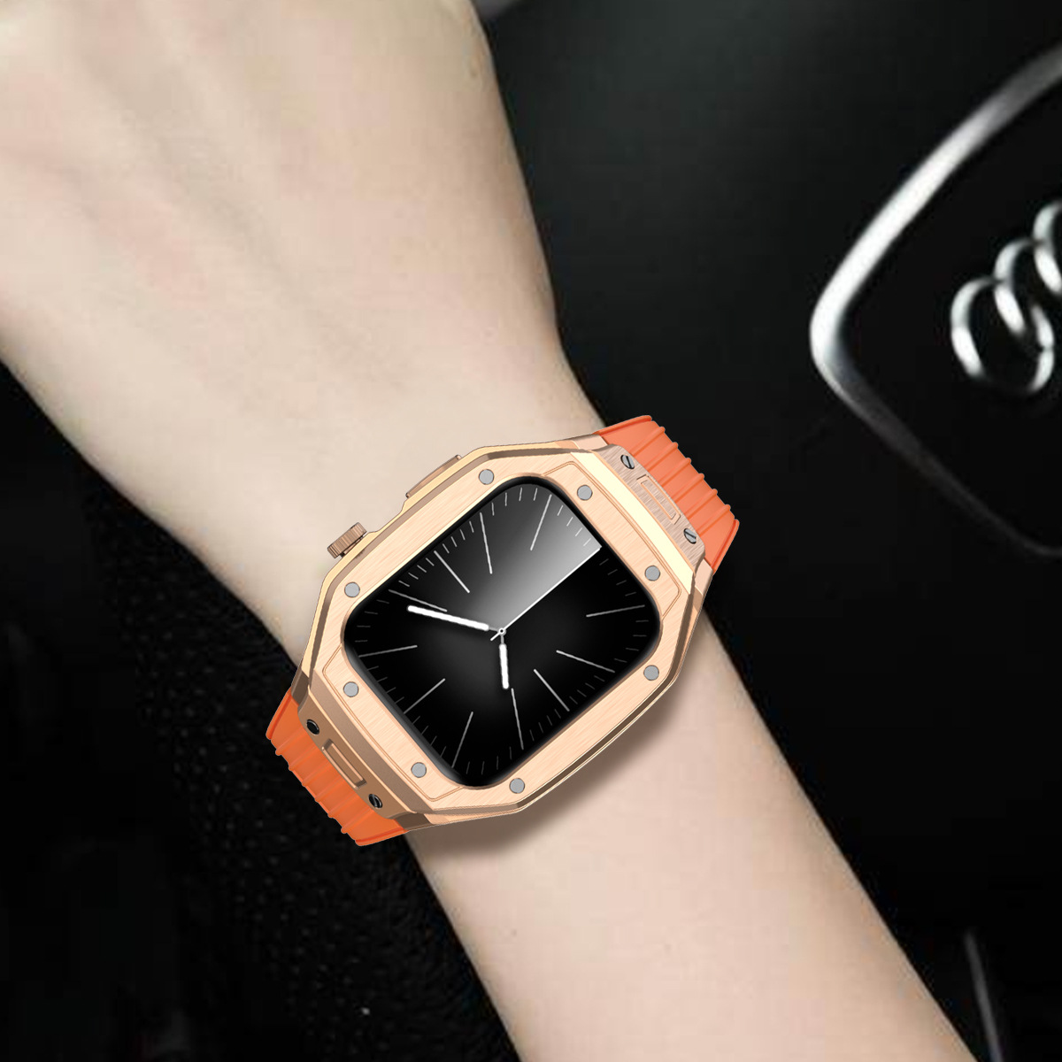 Picture of Suitable for AppleWatch4-9 watch strap TPU metal shell iwatch45mm Apple integrated strap 44mm