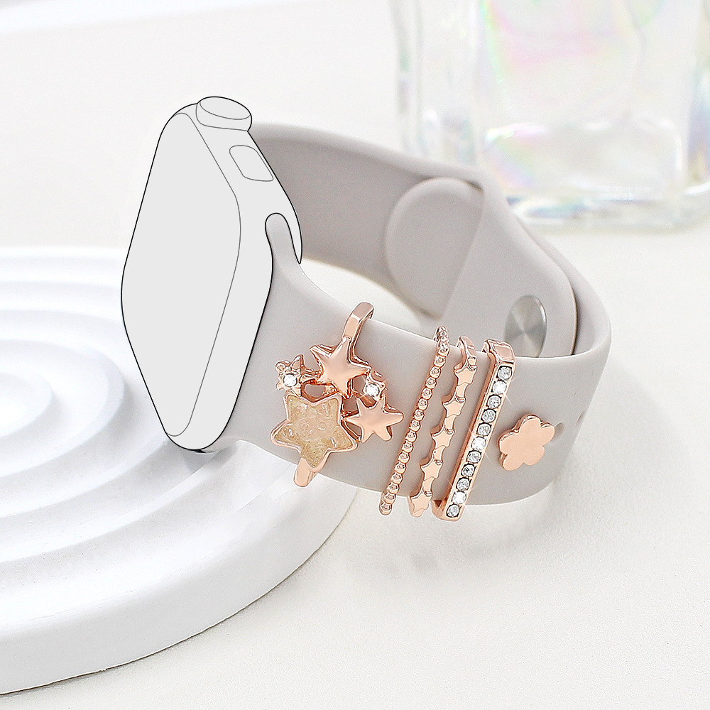 Picture of For Apple Watch Watch Watch Universal Silicone Strap Star Flower Decoration