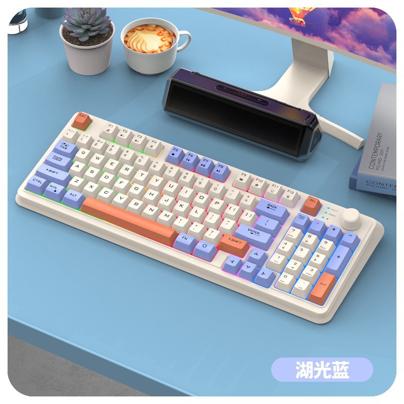 Picture of Hyun Silver Fox K94 Bluetooth Wireless Keyboard Dual Mode Mechanical Feel Computer Laptop Game Office Charging Keyboard