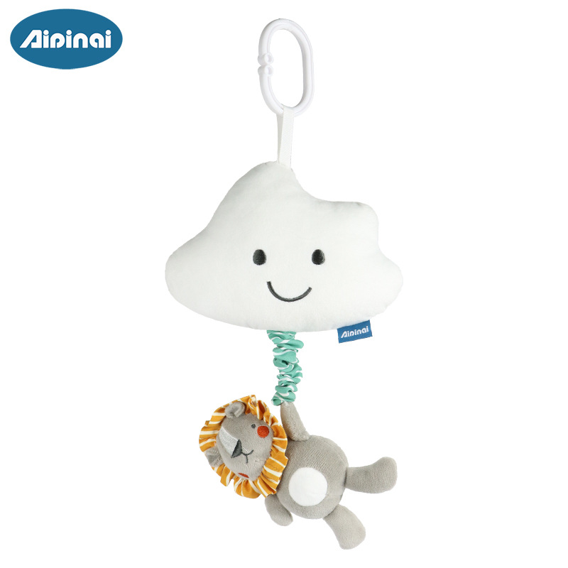 Picture of Grey Animal Door Handle Bell Pull Doll Baby Wind Bell Fabric Pacifying Hanging Ornaments Early Education Pacifying Plush Toy