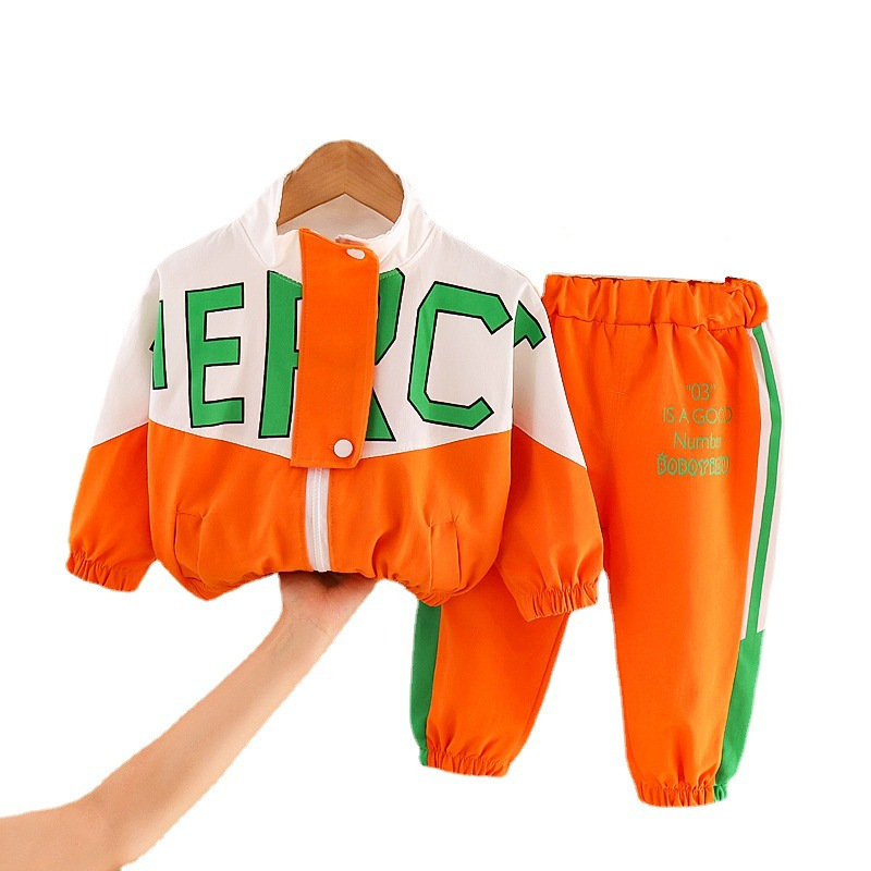 Picture of Foreign trade new autumn children's clothes suit baby long-sleeved zipper jacket coat trousers two-piece set delivery