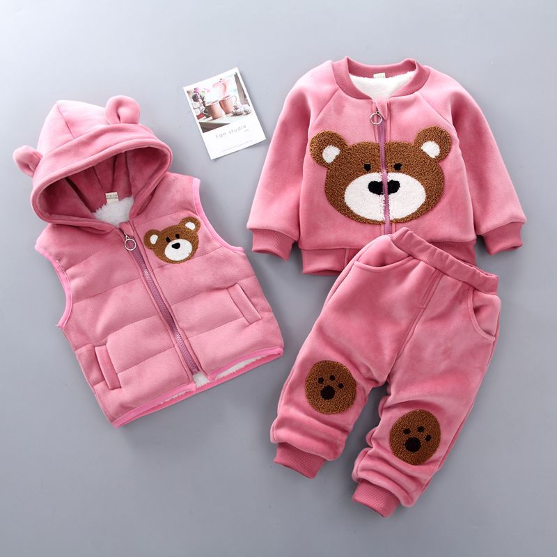 Picture of Children's Clothing Baby Girl's Clothes Autumn and Winter Western Style 2022 New Winter Clothing Women's Children's Clothing Plus Velvet Thickened Winter Three-piece Set