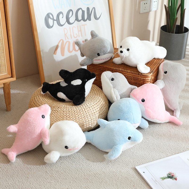 Little Beluga Sea Animal Plush Toy Dolphin Shark Killer Whale Doll Children's Gift Grasp Wedding Doll