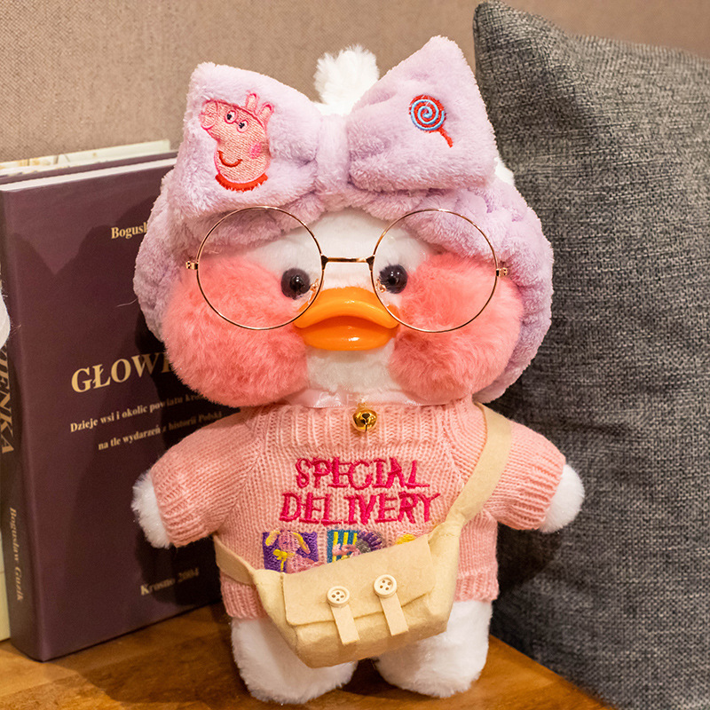 Picture of White ins Cyber Celebrity Hyaluronic Acid Duck Little Yellow Duck Plush Toy Hand Warming Pillow Doll Birthday Gift