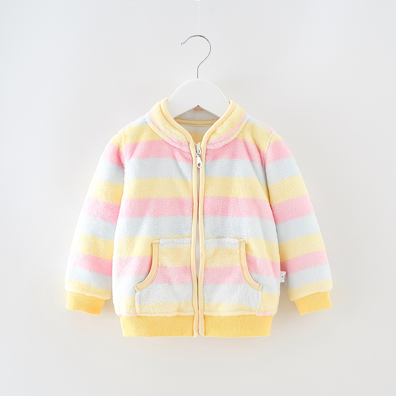 Picture of Children's coat spring and autumn flannel baby coat girls boys cardigan sweater baby coat a generation of hair