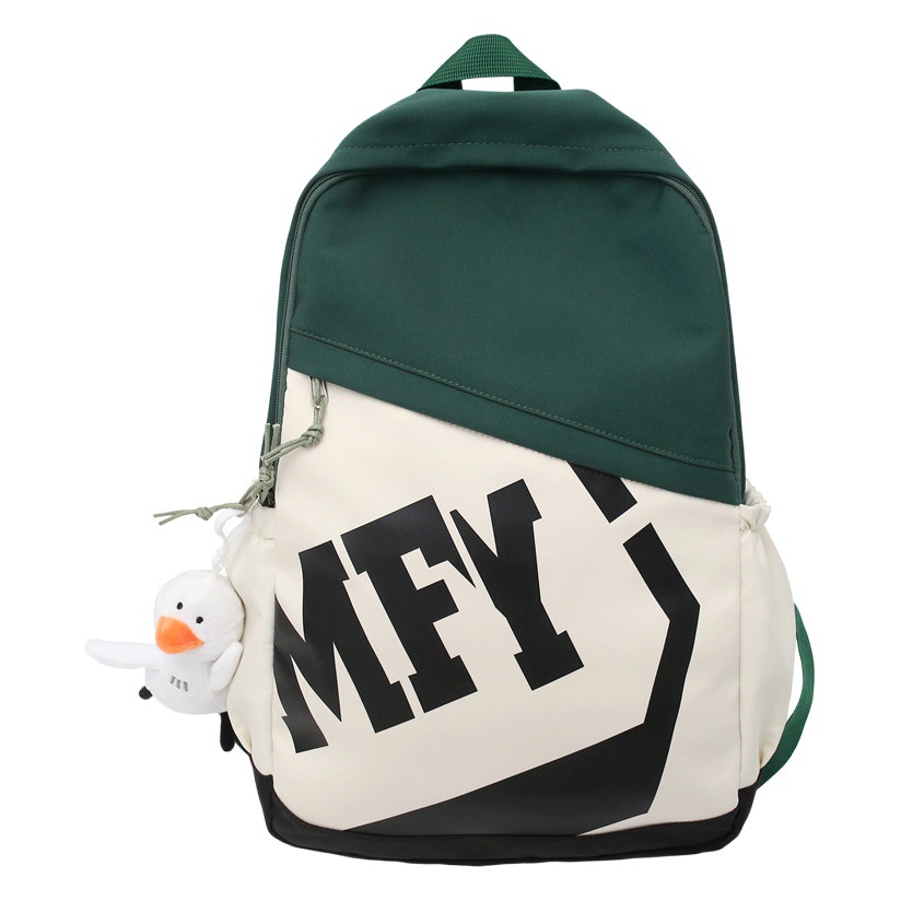 ins Backpack Women's Japanese Style New Letter Contrast Color Simple Student Schoolbag Men's Korean Style Casual Hong Kong Style Backpack Trendy