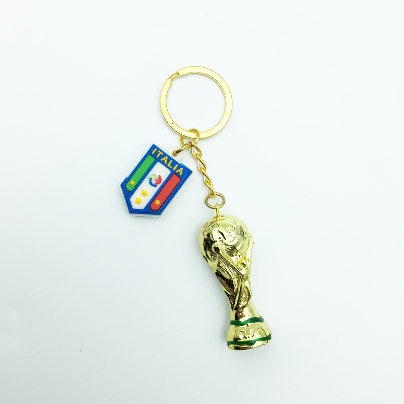 Picture of Brazil France Portugal Hercules Cup World Cup plus PVC team emblem football resin trophy fans keychain