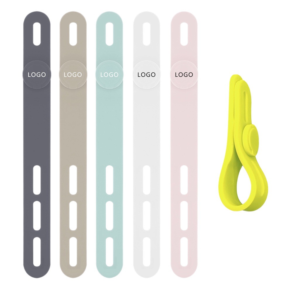 P2 Round Buckle Silicone Cable Tie Adjustable Cable Organiser Data Line Power Cord Storage Winding Wire Tape Wire Gage